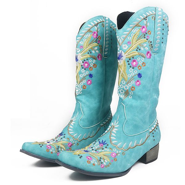 boots western style boots women's denim cowboy girl flower design boots slip on the point heavy high heels fashion shoes girl winter au, Black
boots western style boots women's denim cowboy girl flower design boots slip on the point heavy high heels fashion shoes girl winter au, Black
