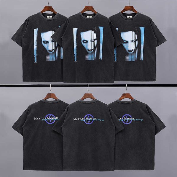 fashion ess designer t-shirt summer manson wash old brand american high street loose couple round neck men's and women's short sle, White;black
fashion ess designer t-shirt summer manson wash old brand american high street loose couple round neck men's and women's short sle, White;black