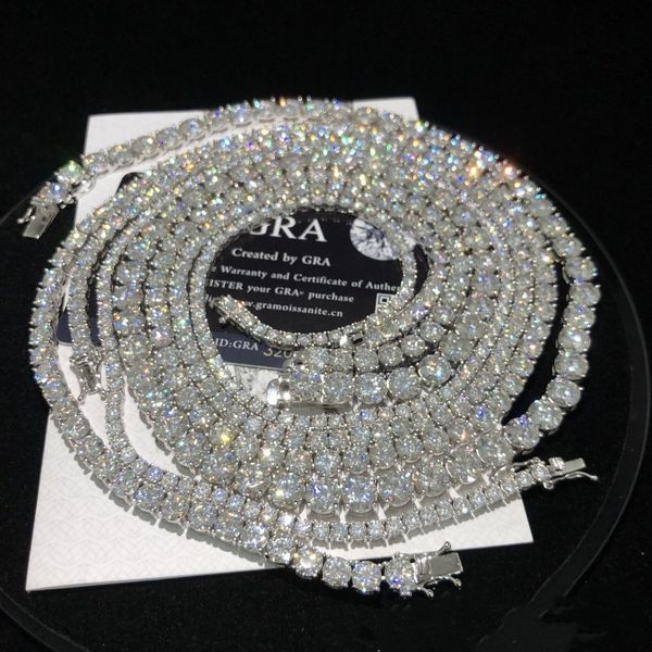 2/3/4/5/6.5mm 18-24inch 925 sterling silver bling moissanite tennis chain necklace for women men nice gift
2/3/4/5/6.5mm 18-24inch 925 sterling silver bling moissanite tennis chain necklace for women men nice gift