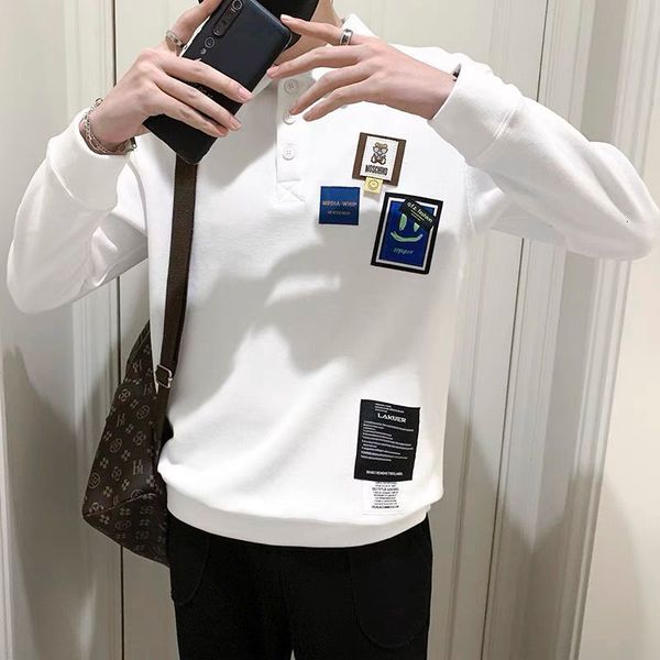 men's t-shirts stylish solid color lapel button spliced loose letter t-shirt clothing autumn casual pullovers korean tee shirt 230404, White;black
men's t-shirts stylish solid color lapel button spliced loose letter t-shirt clothing autumn casual pullovers korean tee shirt 230404, White;black