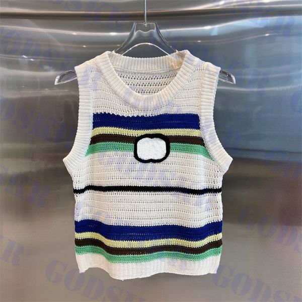 womens striped tanks embroidered logo t shirt knitted vests camis ladies clothing, White
womens striped tanks embroidered logo t shirt knitted vests camis ladies clothing, White