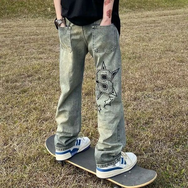 mens jeans y2k skateboarding high street vintage washed old embroidered fashion loose casual straight leg wide pants 230404, Blue
mens jeans y2k skateboarding high street vintage washed old embroidered fashion loose casual straight leg wide pants 230404, Blue