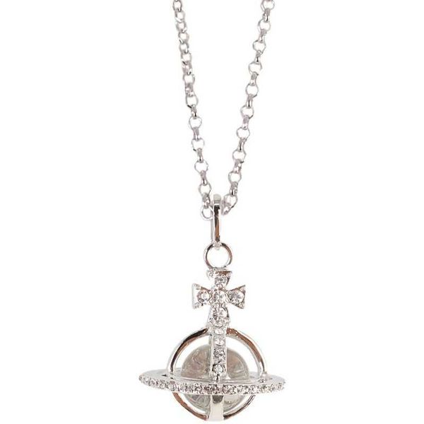 high version of empress dowager vivienne saturn activity crystal three-dimensional pendant necklace personality punk, Silver
high version of empress dowager vivienne saturn activity crystal three-dimensional pendant necklace personality punk, Silver