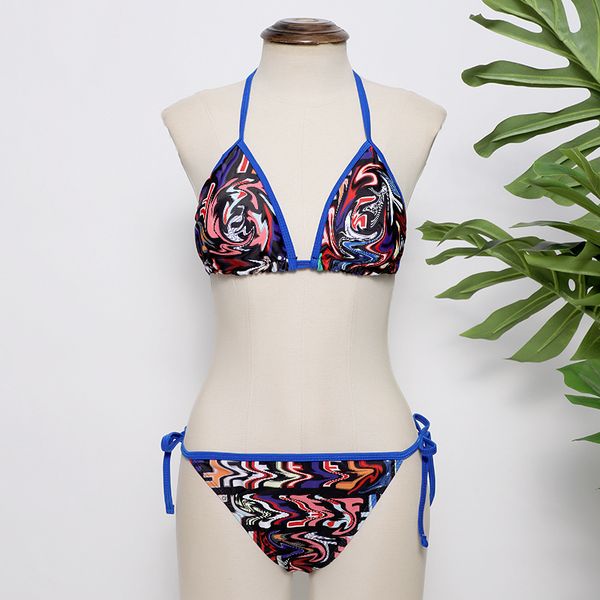women's swimwear designer alphabet print bikini women's triangle bag strap swimsuit, White;black
women's swimwear designer alphabet print bikini women's triangle bag strap swimsuit, White;black