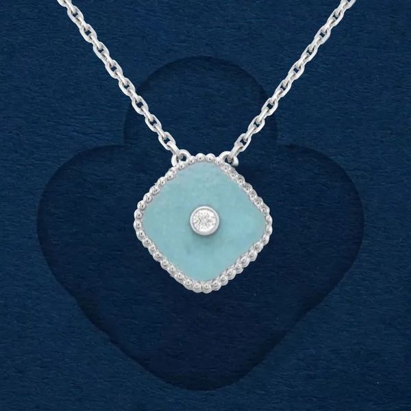 

four leaf clover necklace designer pendant s for womens elegant van flower locket cleef choker chains jewelry 18k gold girls gift, Silver