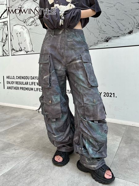 women's shorts twotyle loose wide leg pants for women high waist patchwork pockets camouflage streetwear trousers female clothing 23040, White;black
women's shorts twotyle loose wide leg pants for women high waist patchwork pockets camouflage streetwear trousers female clothing 23040, White;black