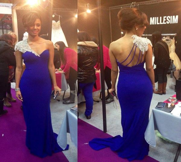 2016 new royal blue prom dresses sheath long crystal beads one shoulder cap sleeves formal party evening pageant gowns 9725175, Black
2016 new royal blue prom dresses sheath long crystal beads one shoulder cap sleeves formal party evening pageant gowns 9725175, Black