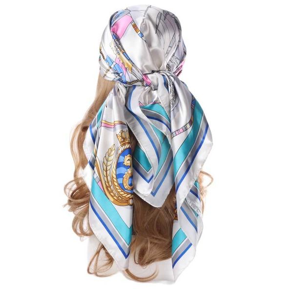 sarongs 90x90cm silk scarf headwraps for woman fashion four seasons hair cessories foulard iuxe bandana femme headscarf scarfp230403, Blue;gray
sarongs 90x90cm silk scarf headwraps for woman fashion four seasons hair cessories foulard iuxe bandana femme headscarf scarfp230403, Blue;gray