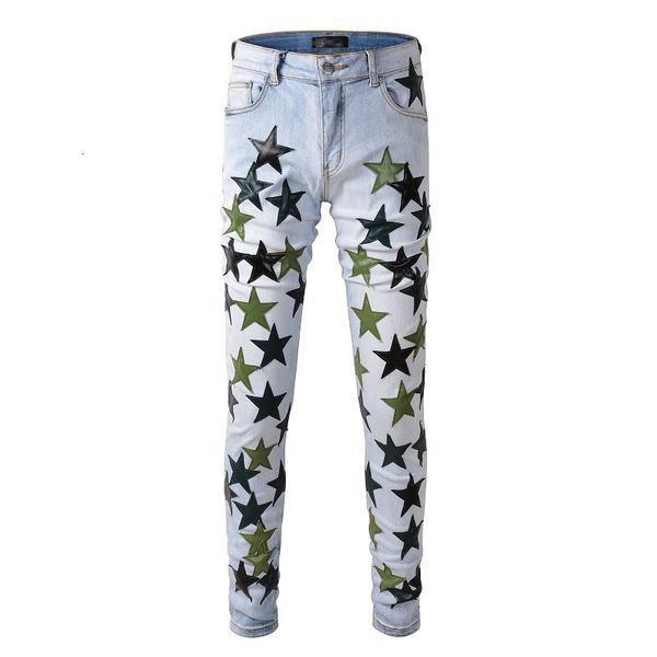 mens jeans slim fit streewear fashion light indigo distressed skinny stretch embroidered leather stars patchwork ripped 230404, Blue
mens jeans slim fit streewear fashion light indigo distressed skinny stretch embroidered leather stars patchwork ripped 230404, Blue
