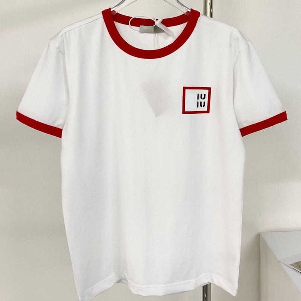 23 designer t shirt early spring new flocking short sleeved tshirt fashion letter contrast color t-shirt women pullover tee, White
23 designer t shirt early spring new flocking short sleeved tshirt fashion letter contrast color t-shirt women pullover tee, White