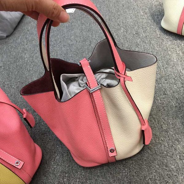 designer luxury bag leather colorblocking vegetable basket layer togo cowhide women's hand bucket bag6a32d64c picotin 
designer luxury bag leather colorblocking vegetable basket layer togo cowhide women's hand bucket bag6a32d64c picotin