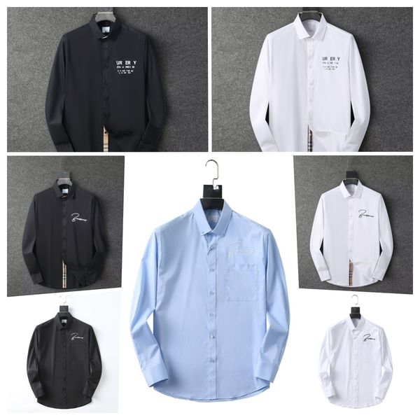 men's solid color shirt 2023 new print design high elastic cotton wrinkle proof cardigan brand letter shirt casual fashion summer long, White;black
men's solid color shirt 2023 new print design high elastic cotton wrinkle proof cardigan brand letter shirt casual fashion summer long, White;black