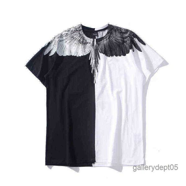 mb marcelo burron black and white splicing yin yang wing t-shirt round neck rise guochao short sleeve 1s1s1, White;black
mb marcelo burron black and white splicing yin yang wing t-shirt round neck rise guochao short sleeve 1s1s1, White;black
