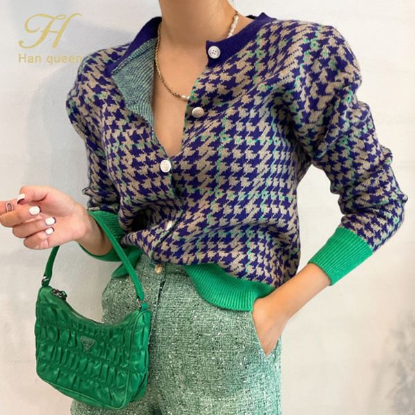 women's knits tees h han queen winter knitted cardigan sweater for women basic houndstooth knit oneck long sleeve short sweaters 23040, White
women's knits tees h han queen winter knitted cardigan sweater for women basic houndstooth knit oneck long sleeve short sweaters 23040, White