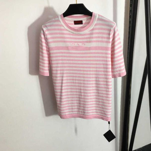 23ss tee womens t-shirt designer clothes women round neck monogram striped knit short sleeve t-shirt women clothes a1, White
23ss tee womens t-shirt designer clothes women round neck monogram striped knit short sleeve t-shirt women clothes a1, White
