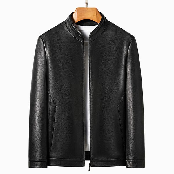 men's leather faux yn2336 spring and autumn natural sheep jacket mock collar youth premium casual coat motorcycle 230404, Black
men's leather faux yn2336 spring and autumn natural sheep jacket mock collar youth premium casual coat motorcycle 230404, Black