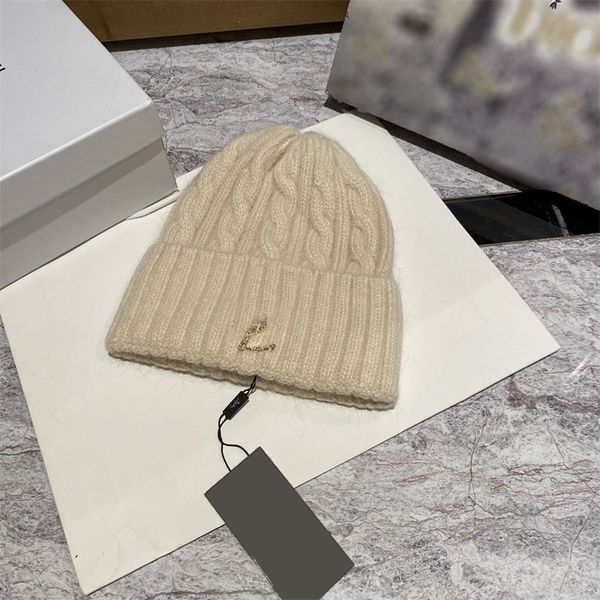 

Beanie Autumn Winter Women Hat Twists Knitted Hats S Brand Mark Pullover Cap Ear Protection Thickened Warm Versati S, Y3