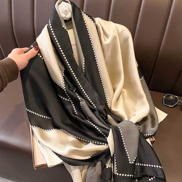 sarongs luxury brand autumn and winter women new style fashion color matching print silk scarf lady popular headcloth beh shawl p230403, Blue;gray
sarongs luxury brand autumn and winter women new style fashion color matching print silk scarf lady popular headcloth beh shawl p230403, Blue;gray