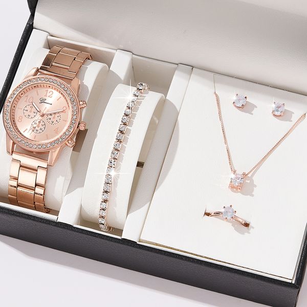 womens watches 6pcs set luxury watch women ring necklace earrings fashion wristwatch female casual ladies watches bracelet set clock 230403, Slivery;golden
womens watches 6pcs set luxury watch women ring necklace earrings fashion wristwatch female casual ladies watches bracelet set clock 230403, Slivery;golden