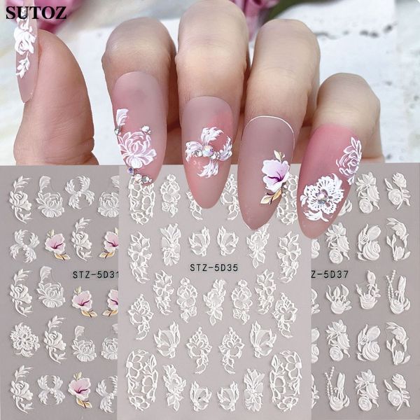 5d embossed flowers leaves self-adhesive nail stickers summer acrylic white slider decals wedding design nail accessories, Black
5d embossed flowers leaves self-adhesive nail stickers summer acrylic white slider decals wedding design nail accessories, Black