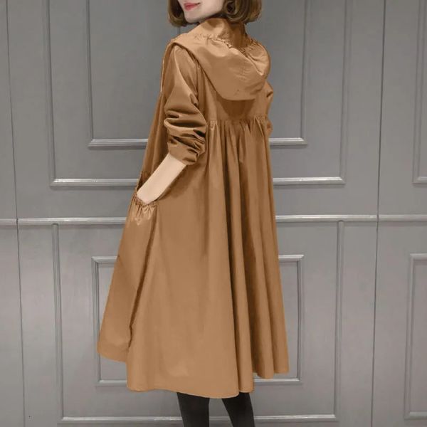 women's trench coats 2023 spring and summer midlength hooded loose korean fashion thin light windbreaker clothing 230403, Tan;black
women's trench coats 2023 spring and summer midlength hooded loose korean fashion thin light windbreaker clothing 230403, Tan;black