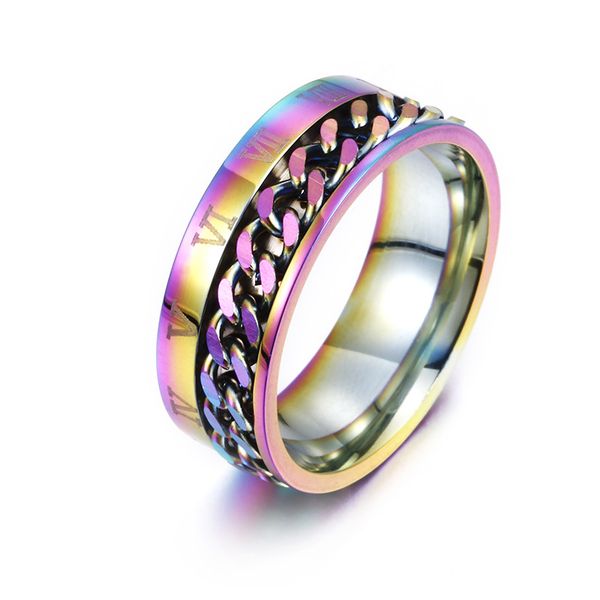 roman numeral ring us size 5-14 titanium steel rotating cuban chain decompression promise ring fashion design punk hip hop jewelry does not, Silver
roman numeral ring us size 5-14 titanium steel rotating cuban chain decompression promise ring fashion design punk hip hop jewelry does not, Silver