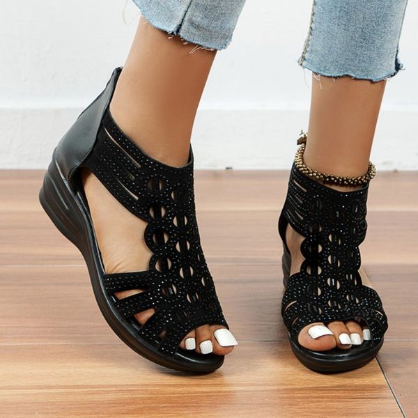 sandals women's zipper sandals summer ladies fashion comfort wedge roman bling cutout platform sandals plus size 43 women shos 230403, Black
sandals women's zipper sandals summer ladies fashion comfort wedge roman bling cutout platform sandals plus size 43 women shos 230403, Black