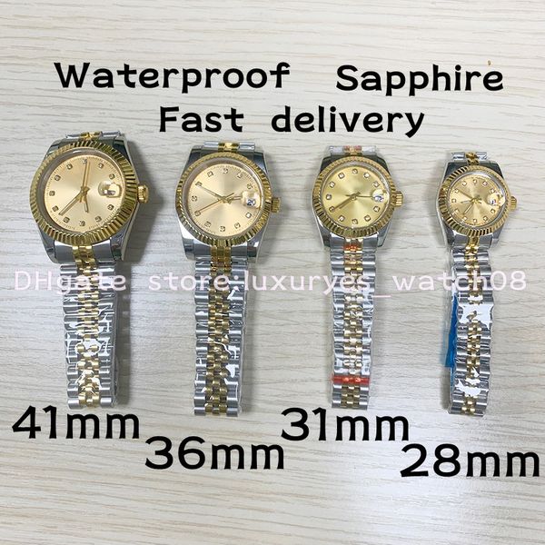 Movement watches high quality mens watch 31mm36mm41mm Mechanical Movement 28mm quartz movement 904 Steel Chain Sapphire Mirror Waterproof Night Glow Function