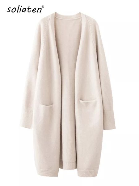 women's knits tee solid color loose thick warm sweater cardigan pocket ladies spring autumn v neck knitted coat female casual c124 230, White
women's knits tee solid color loose thick warm sweater cardigan pocket ladies spring autumn v neck knitted coat female casual c124 230, White