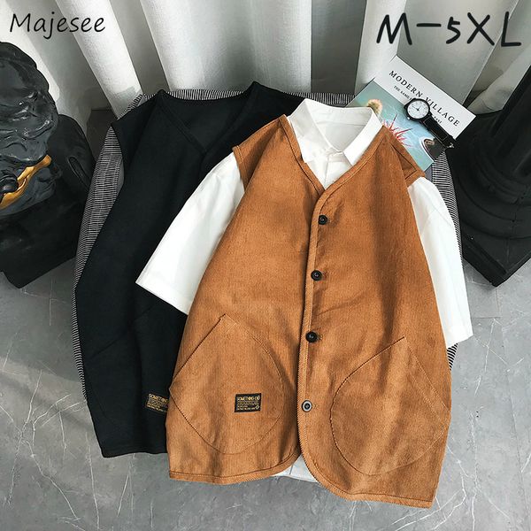 men's down parkas men vests large size 5xl sleeveless v neck single breasted pockets patchwork corduroy cargo jackets male hip hop loos, Black
men's down parkas men vests large size 5xl sleeveless v neck single breasted pockets patchwork corduroy cargo jackets male hip hop loos, Black