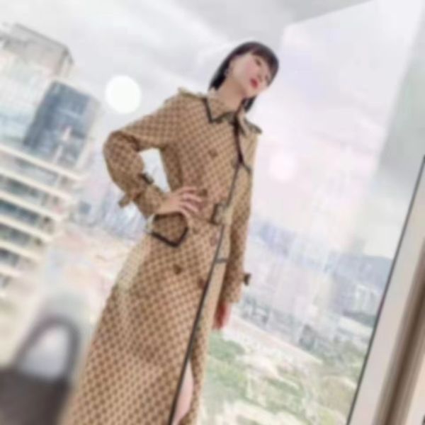 women's windbreaker designer luxury women's full body letter jacquard jacket loose belt coat women's casual long limited edit, Tan;black
women's windbreaker designer luxury women's full body letter jacquard jacket loose belt coat women's casual long limited edit, Tan;black