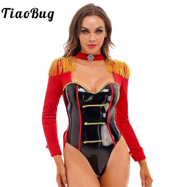 theme costume women's latex leather skirtted tight fitting clothes long sleeved circus ring celebrity role-playing clothing carnival ha, Black;red
theme costume women's latex leather skirtted tight fitting clothes long sleeved circus ring celebrity role-playing clothing carnival ha, Black;red