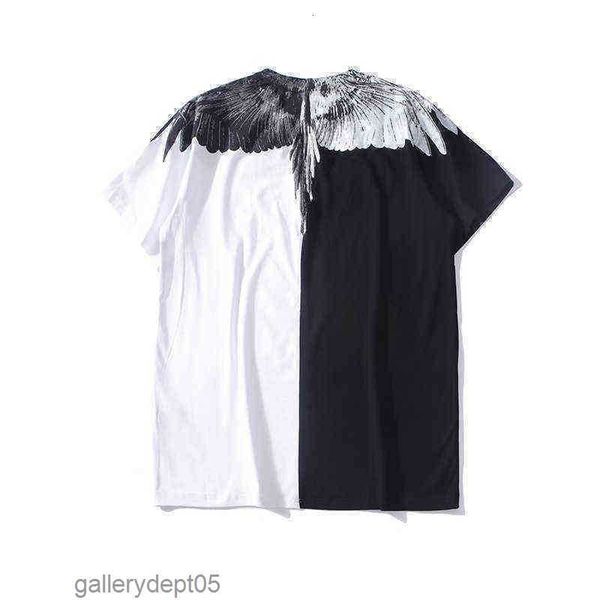 mb marcelo burron black and white splicing yin yang wing t-shirt round neck rise guochao short sleeve1s1s1, White;black
mb marcelo burron black and white splicing yin yang wing t-shirt round neck rise guochao short sleeve1s1s1, White;black