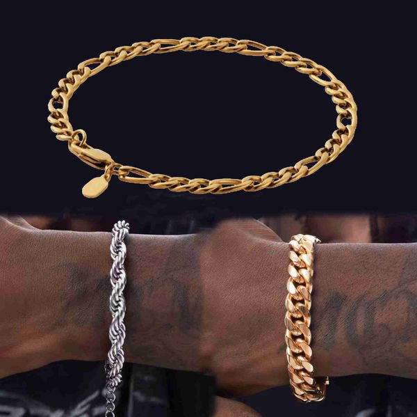 waterproof 5mm miami cuban link mens hand chains stainless steel jewelry 18k gold twist rope bracelets figaro chain bracelet, Golden;silver
waterproof 5mm miami cuban link mens hand chains stainless steel jewelry 18k gold twist rope bracelets figaro chain bracelet, Golden;silver