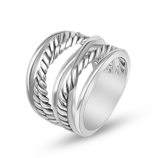 white gold plated brass twisted ring for women men fashion jewelry for designer, Silver
white gold plated brass twisted ring for women men fashion jewelry for designer, Silver