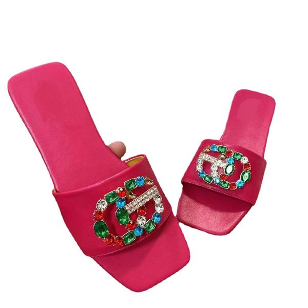 interlocking g jewel buckle slippers women square toe leather slides rhinestone crystal charm mule flat sandal luxury designers crystal flat, Black
interlocking g jewel buckle slippers women square toe leather slides rhinestone crystal charm mule flat sandal luxury designers crystal flat, Black