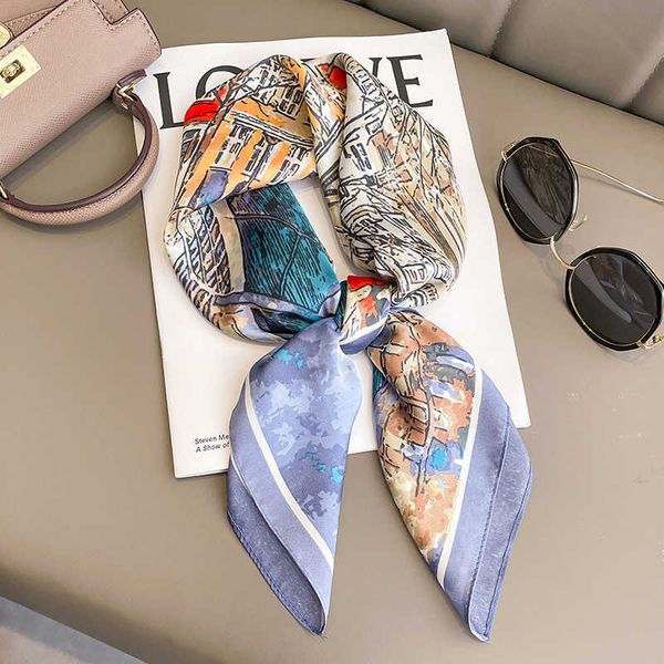 sarongs women scarf summer silk scarves shawls headscarf 70cm square scarf lady beh silk scarf luxury travel shawl 2023 luxury brand p230403, Blue;gray
sarongs women scarf summer silk scarves shawls headscarf 70cm square scarf lady beh silk scarf luxury travel shawl 2023 luxury brand p230403, Blue;gray
