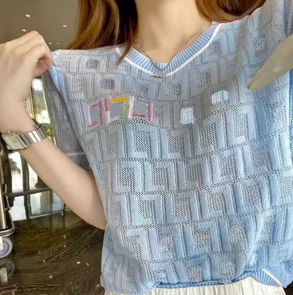 designer blue hollowwomen's & tees out knit tee fashion full letter f summer women's t-shirt short sleeve tees, White
designer blue hollowwomen's & tees out knit tee fashion full letter f summer women's t-shirt short sleeve tees, White