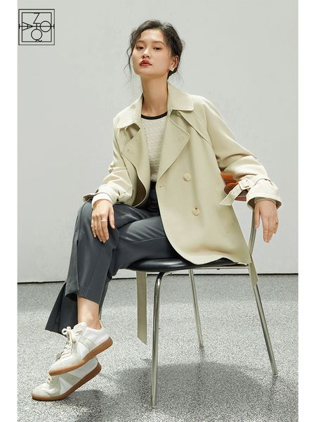 women's trench coats ziqiao classic style lapel women coat spring autumn highend fashion casual necessary female windbreak 230403, Tan;black
women's trench coats ziqiao classic style lapel women coat spring autumn highend fashion casual necessary female windbreak 230403, Tan;black