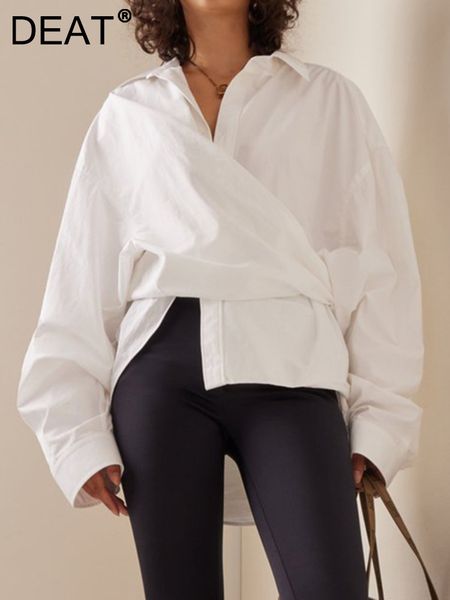 women's blouses shirt's jumpsuits rompers deat fashion shirt turndown collar single breasted full sleeve waist irregular white blo
women's blouses shirt's jumpsuits rompers deat fashion shirt turndown collar single breasted full sleeve waist irregular white blo