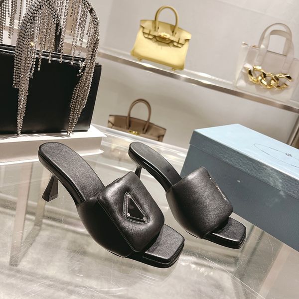 down filled square open toe slippers classic metal triangle buckle soft sheepskin mid-heel sandals slippers high heels factory with shoebox, Black
down filled square open toe slippers classic metal triangle buckle soft sheepskin mid-heel sandals slippers high heels factory with shoebox, Black