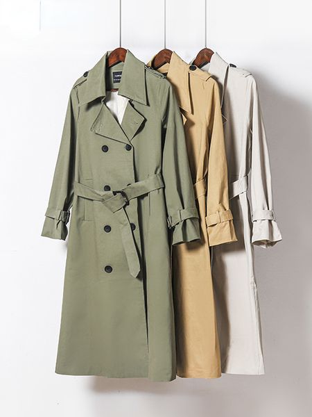 women's trench coats ies spring windbreaker long women double breasted slim female outwear fashion 230403, Tan;black
women's trench coats ies spring windbreaker long women double breasted slim female outwear fashion 230403, Tan;black