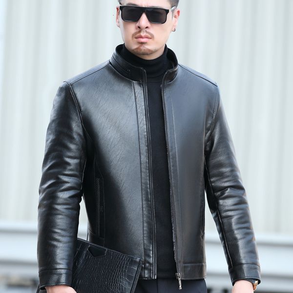 men's leather faux yxl831 autumn and winter middleaged youth casual natural jacket stand collar fur fashion black brown 230404
men's leather faux yxl831 autumn and winter middleaged youth casual natural jacket stand collar fur fashion black brown 230404
