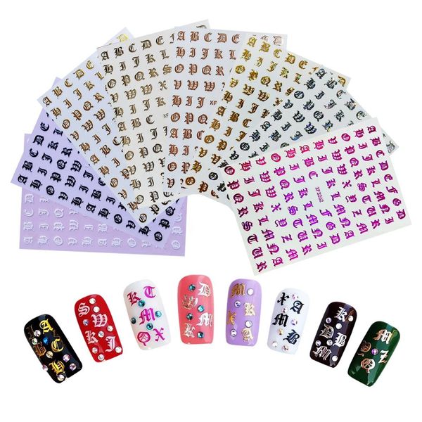 nail decal popular 3d laser old english roman alphabet letters nail art sticker decal decorations, Black
nail decal popular 3d laser old english roman alphabet letters nail art sticker decal decorations, Black