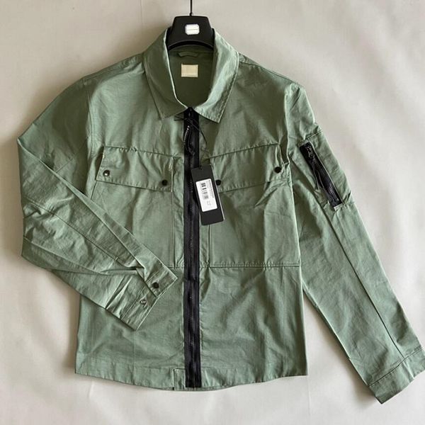 

nylon garment dyed utility overshirt men jackets casual zipper outdoor windproof tracksuit men coats size m-xxl black army green, Black;brown