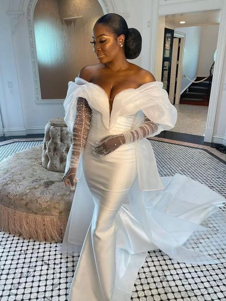 luxury mermaid wedding dress 2023 off the shoulder sleeveless bridal gowns with long train plus size robe de mariee vestido de noiva, White
luxury mermaid wedding dress 2023 off the shoulder sleeveless bridal gowns with long train plus size robe de mariee vestido de noiva, White