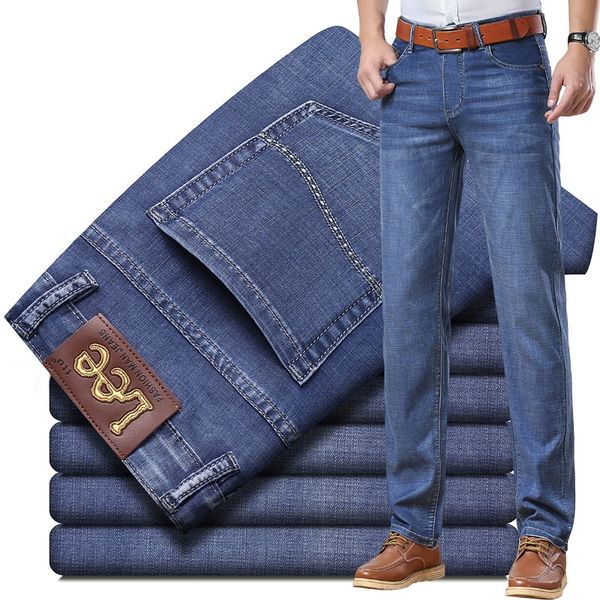 men's jeans spring summer thin denim slim fit european american high-end brand small straight pants xl892-5, Blue
men's jeans spring summer thin denim slim fit european american high-end brand small straight pants xl892-5, Blue