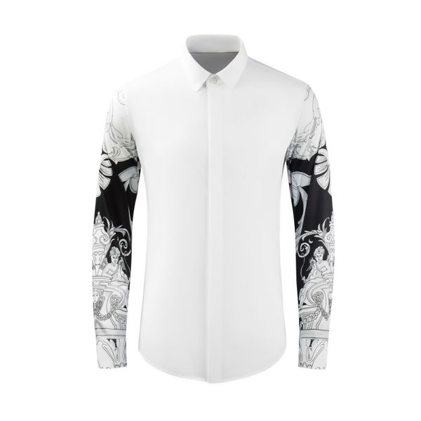 men's casual shirts new arrival spring and summer men's sleeve printing royal flower stitching men's slim fitting fashion men, White;black
men's casual shirts new arrival spring and summer men's sleeve printing royal flower stitching men's slim fitting fashion men, White;black