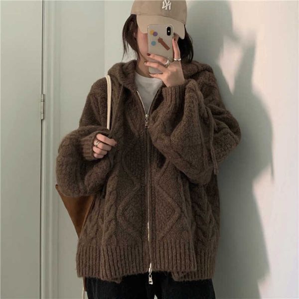 women autumn winter oversize knitted cardigan casual 2023 hooded twist sweater zipper long sleeve crochet outerwear, White
women autumn winter oversize knitted cardigan casual 2023 hooded twist sweater zipper long sleeve crochet outerwear, White