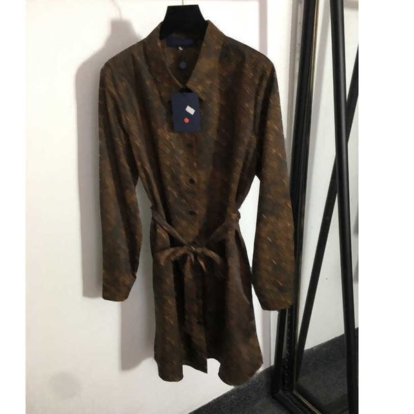 23ss one piece dresses womens designer clothing dress presbyard print lace-up waist long sleeved lapel shirt dress womens clothing a1, Black;gray
23ss one piece dresses womens designer clothing dress presbyard print lace-up waist long sleeved lapel shirt dress womens clothing a1, Black;gray